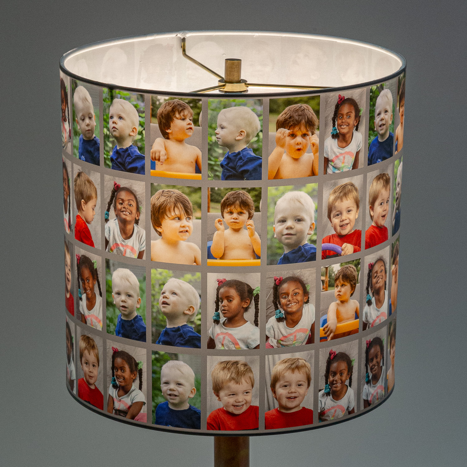 154: Our four grandchildren -- Photo on Lamp shade by David Elmore
