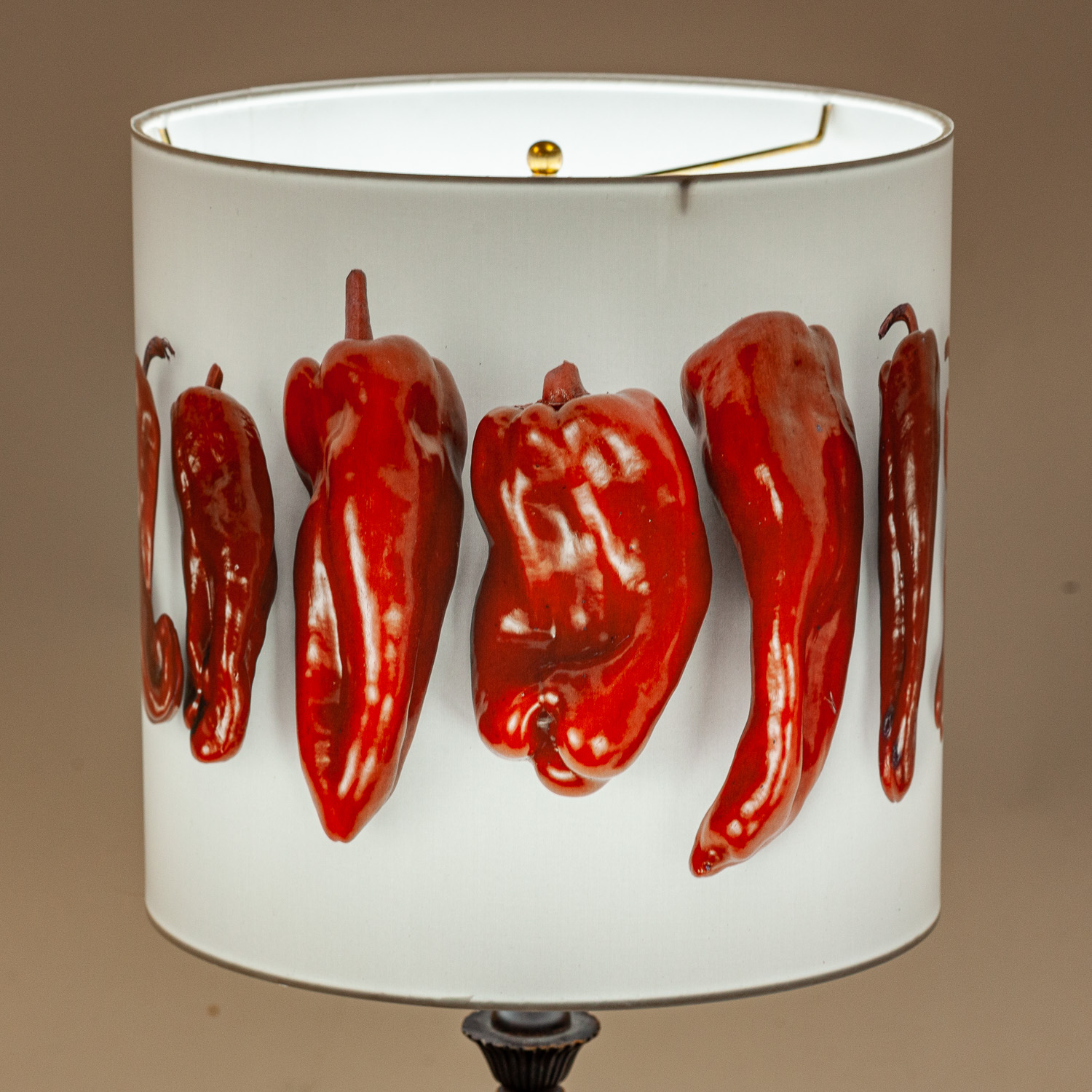 138: Peppers from the garden -- Photo on Lamp shade by David Elmore