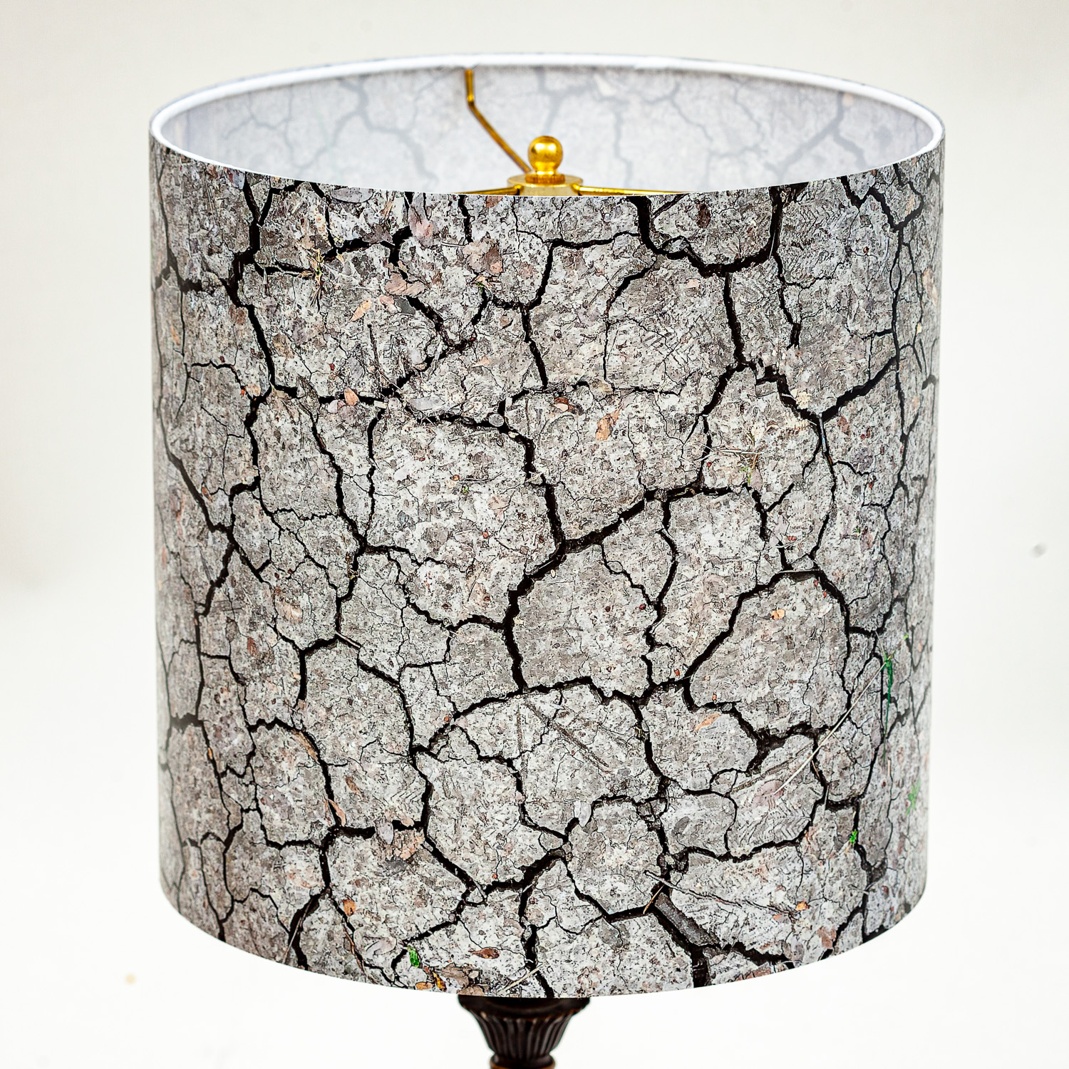 144: Cracked mud, Cedar Hill State Park, Texas -- Photo on Lamp shade by David Elmore